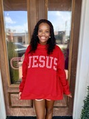 Jesus Gingham Mockneck