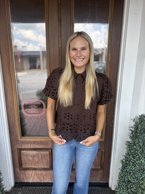 The Eyelet Detail Top