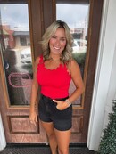 Red Scallop Tee