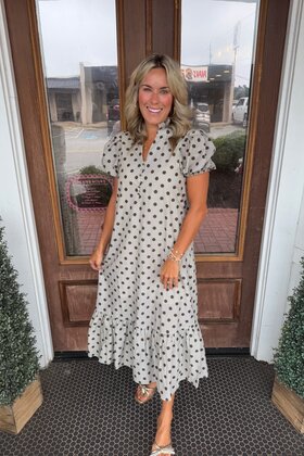 Dotted Darling Dress - Brown