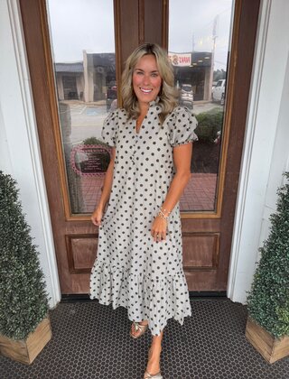 Dotted Darling Dress - Brown