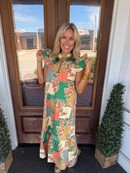Ruffled Patchwork Dress