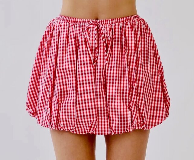 Gingham Bubble Skirt