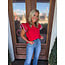 The Uptown Peach Cherry Picnic Blouse