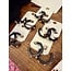 The Uptown Peach Bulldog Head Black Hoops