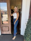 Bow Detail Straight Leg Jeans