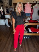Vintage Straight Jeans - Red