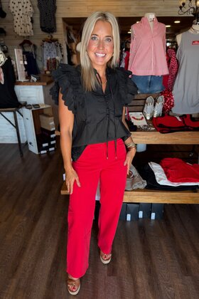 Vintage Straight Jeans - Red