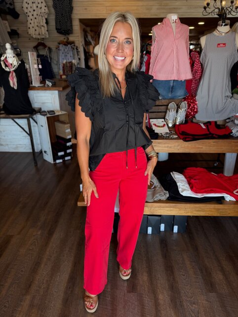 Vintage Straight Jeans - Red