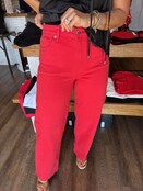 Vintage Straight Jeans - Red