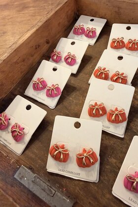 Pumpkin Bow Earrings