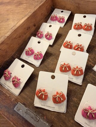 Pumpkin Bow Earrings