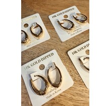 Olivia Oval Huggie Earrings