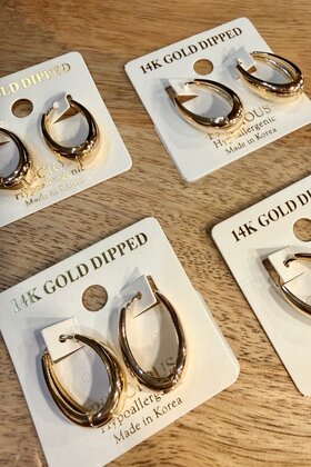 Olivia Oval Huggie Earrings