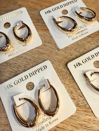 Olivia Oval Huggie Earrings