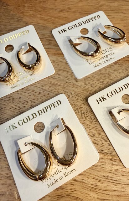 Olivia Oval Huggie Earrings