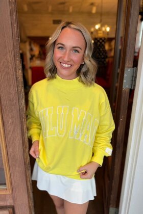 LULUMAC Yellow Stitch Terry Cloth Mockneck