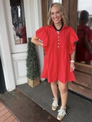 Red Devil Ruffle Dress