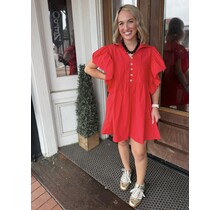 Red Devil Ruffle Dress