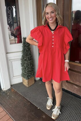 Red Devil Ruffle Dress