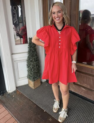 Red Devil Ruffle Dress