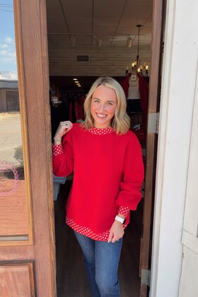 Polka Detail Sweatshirt