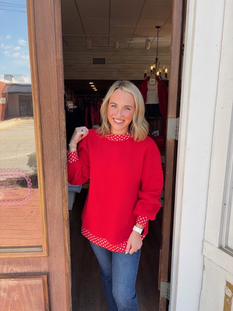Polka Detail Sweatshirt