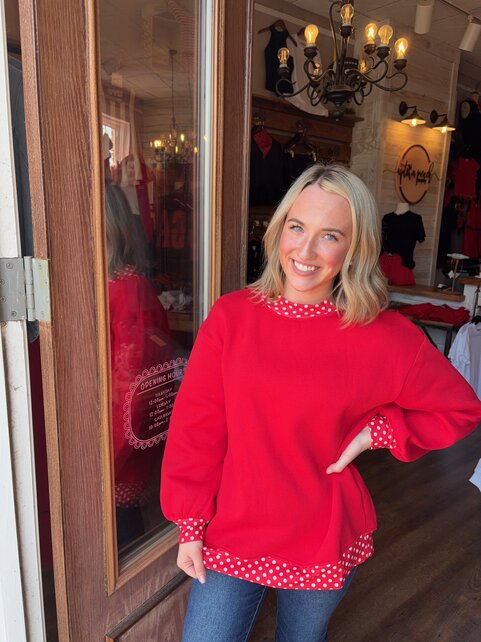 Polka Detail Sweatshirt