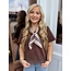 The Uptown Peach Lacey’s Brown Top
