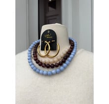 3 Layered Multicolor Marble Necklace