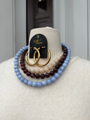 3 Layered Multicolor Marble Necklace