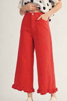 Red Ruffle Jeans