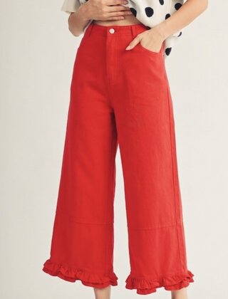 Red Ruffle Jeans