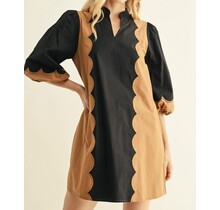 Caramel Charm Scalloped Dress