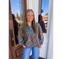Turquoise Trails Paisley Blouse