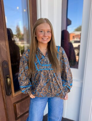 Turquoise Trails Paisley Blouse