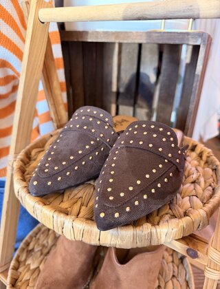 Mocha Moment Studded Mules