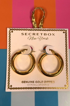 30mm Hollow Hoops - Gold