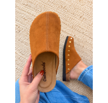 Whiskey Brown Studded Clogs