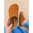 The Uptown Peach Whiskey Brown Studded Clogs