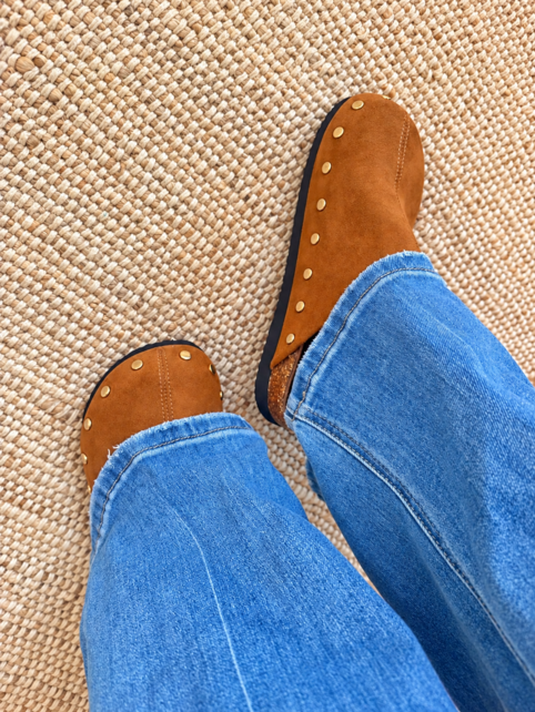Whiskey Brown Studded Clogs
