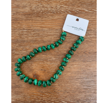 Green W/ Gold Beaded Necklace