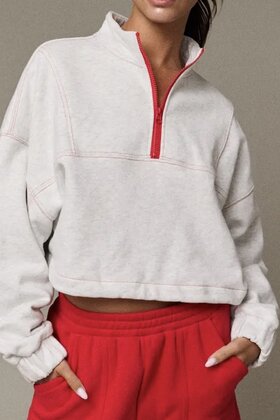 Red Stitch Grey Pullover
