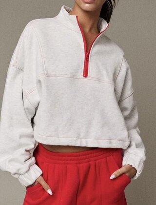 Red Stitch Grey Pullover