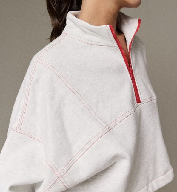 Red Stitch Grey Pullover