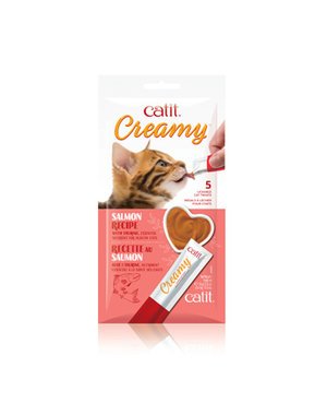 CatIt Catit Creamy Lickable Cat Treat - Salmon Flavour - 5 pack