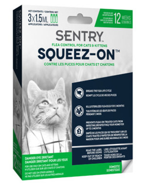 Sentry Sentry Squeez-On Flea Control For Cats  3x1.5 mL