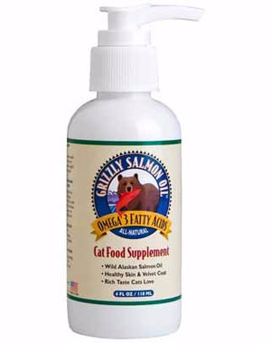 Grizzly Salmon Oil Grizzly Pet Salmon Oil Cat 4 oz Pump Bottle