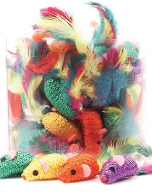 Burgham Cat Toys Burgham Rope Mouse Assorted Colours