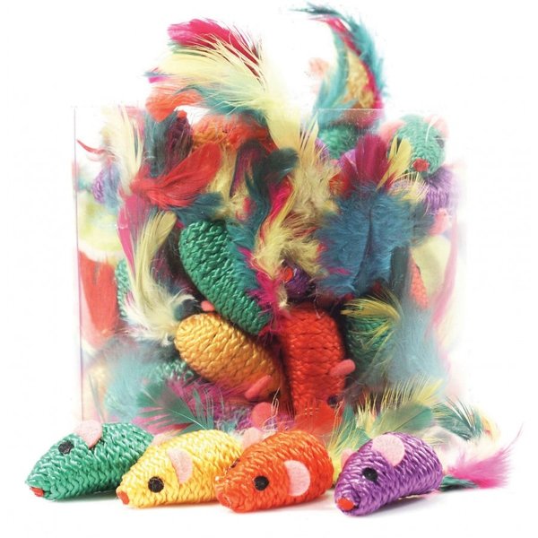 Burgham Cat Toys Burgham Rope Mouse Assorted Colours